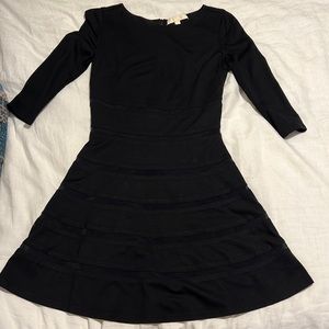 Black 3/4 sleeve mini dress